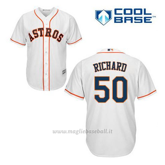 Maglia Baseball Uomo Houston Astros J.r. Richard 50 Bianco 1ªCool Base